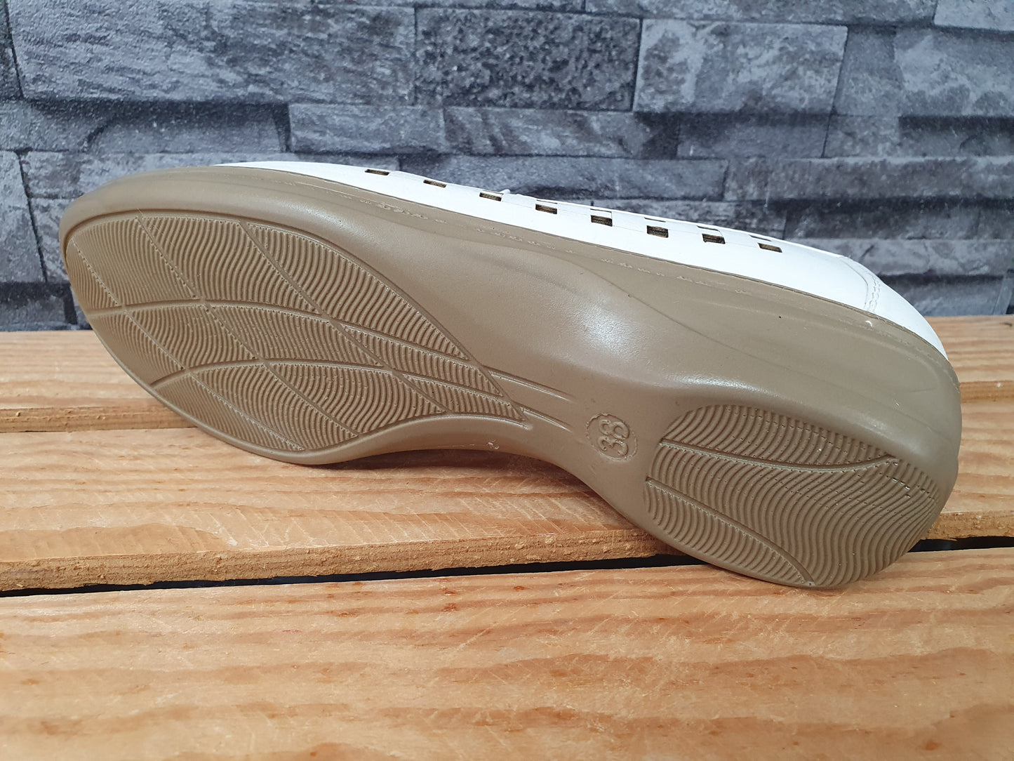 Scandi Damen Halbschuhe Sommer Weiß 2 x Gummizug