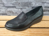 Damen Halbschuhe Ruan  Kailabsatz Schwarz Snake Glitzer 2 x Gummizug