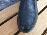 Damen Halbschuhe Ruan  Kailabsatz Schwarz Snake Glitzer 2 x Gummizug