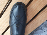 Halbschuhe Damen Ruan Muster Schwarz Kailabsatz 2 x Gummizug