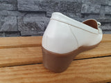 Damen Ballerina  Schuhe Sommer Halbschuhe Kailabsatz Weiß