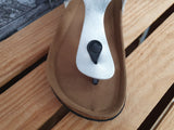 Zehentrenner Damen Sandalette Silber & Schwarz