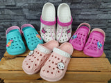 Kinder Clogs Schuhe Badeschuhe Türkis & Weiß &  Fuchsia & Peach