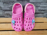 Kinder Clogs Schuhe Badeschuhe Türkis & Weiß &  Fuchsia & Peach