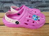 Kinder Clogs Schuhe Badeschuhe Türkis & Weiß &  Fuchsia & Peach