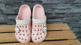 Kinder Clogs Schuhe Badeschuhe Türkis & Weiß &  Fuchsia & Peach