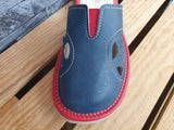 Nowo Damen Hausschuhe, Pantoffeln – Leder-Slipper in Braun & Grau & Blau