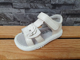 Happy Be Sandalen Leder Weiß Blume 2x Klett