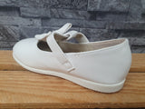 Mädchen Ballerina Schuhe Schleife Weiß Größe 28-31 Klett