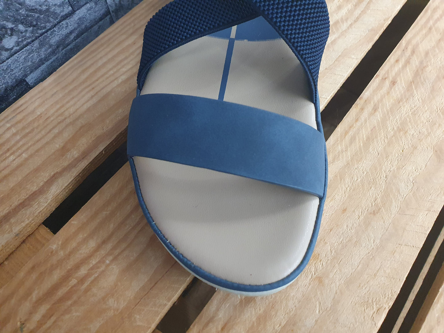 Damen Scandi Sandalen 1x Klett Blau Größe 37-40