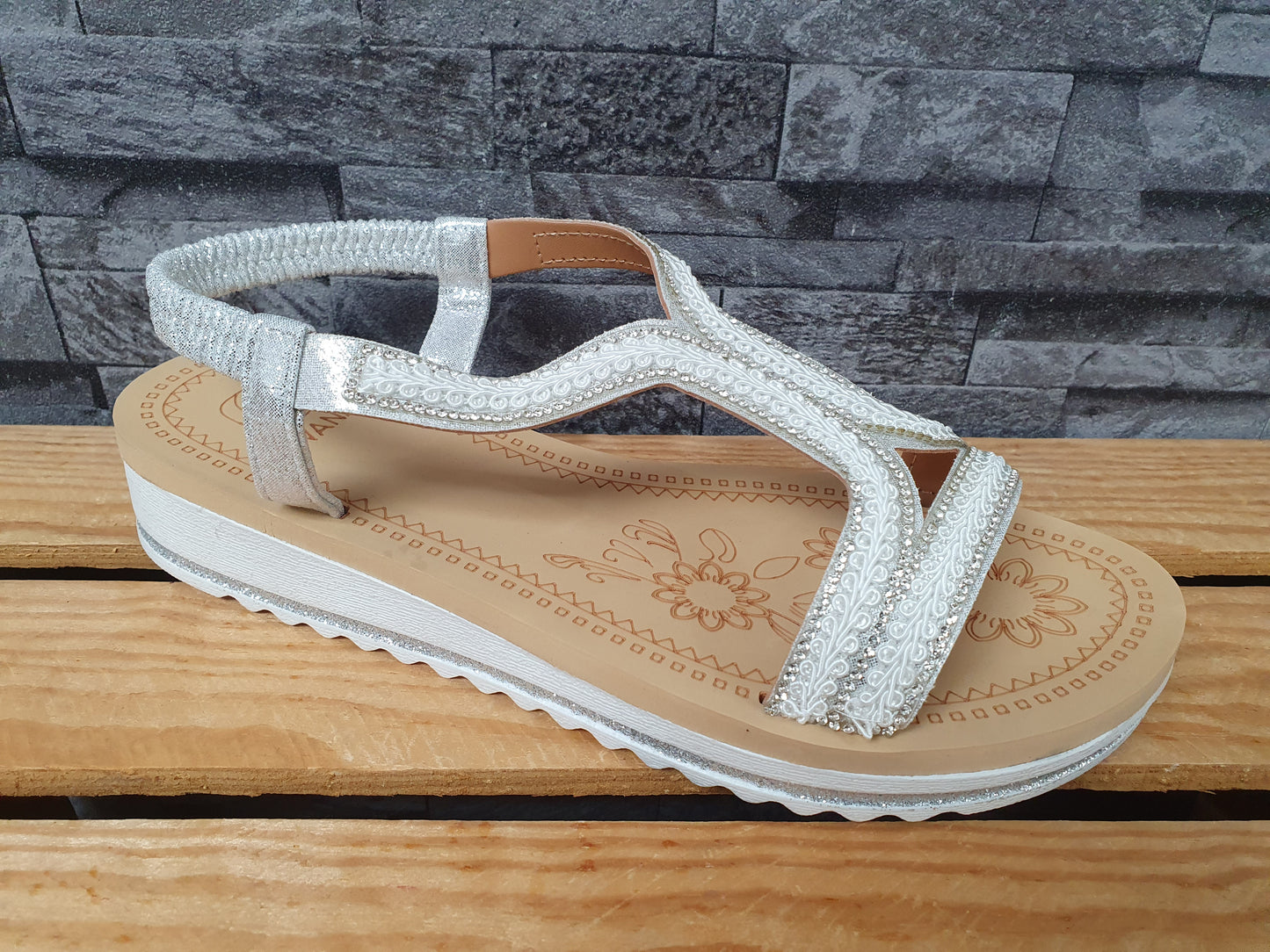 Damen Sandalette Glitzer Silber Schwarz Größe 37-41