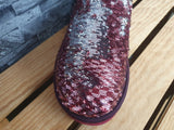 UGG Boots Short Sequin Bordeaux Lammfell Pailletten