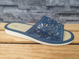 Damen Nowo Hausschuhe Pantoffeln Latschen Blau