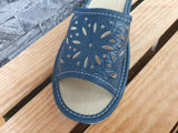 Damen Nowo Hausschuhe Pantoffeln Latschen Blau
