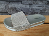 Mädchen Pantolette Sandalette Schuhe Strandschuhe Glitzer