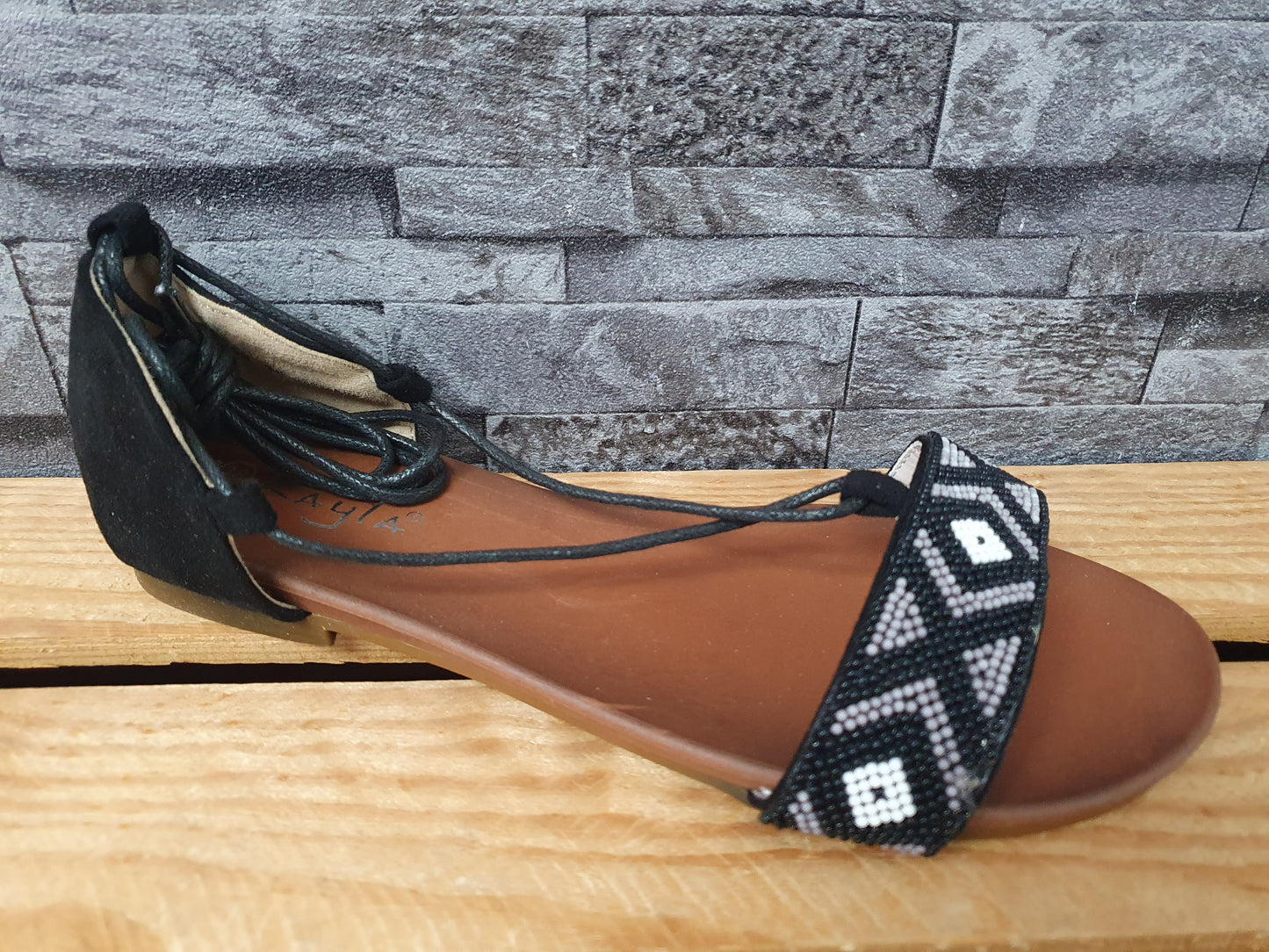 Damen Sandalen Sandalette Schwarz