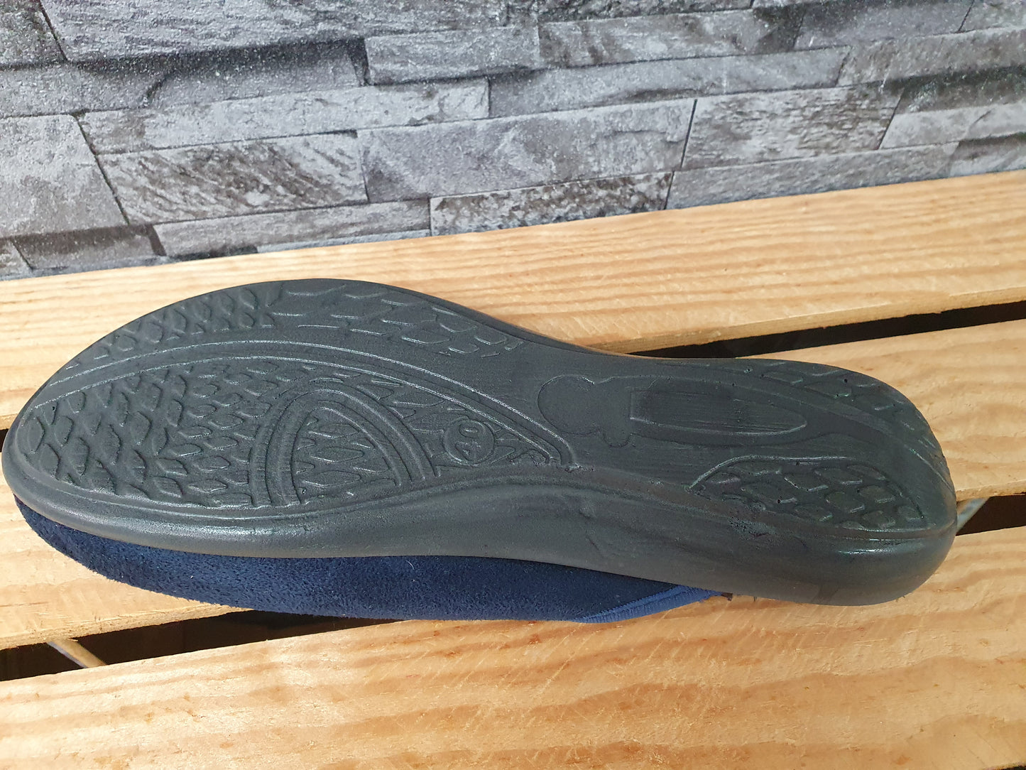 Damen Scandi Hauschuhe TR Plüschstoff Blau