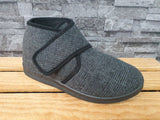 Magnus  Herren Klettschuh Grau  PU  Hausschuhe Textil