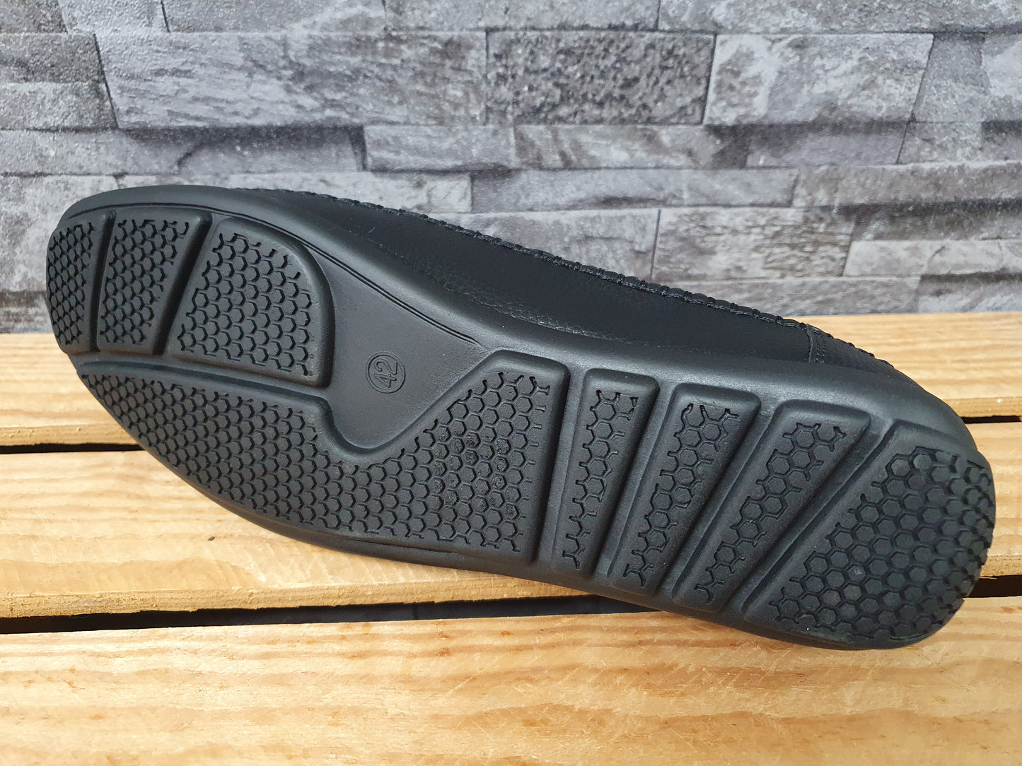 Herren Mokassins Slipper Schuhe Schwarz