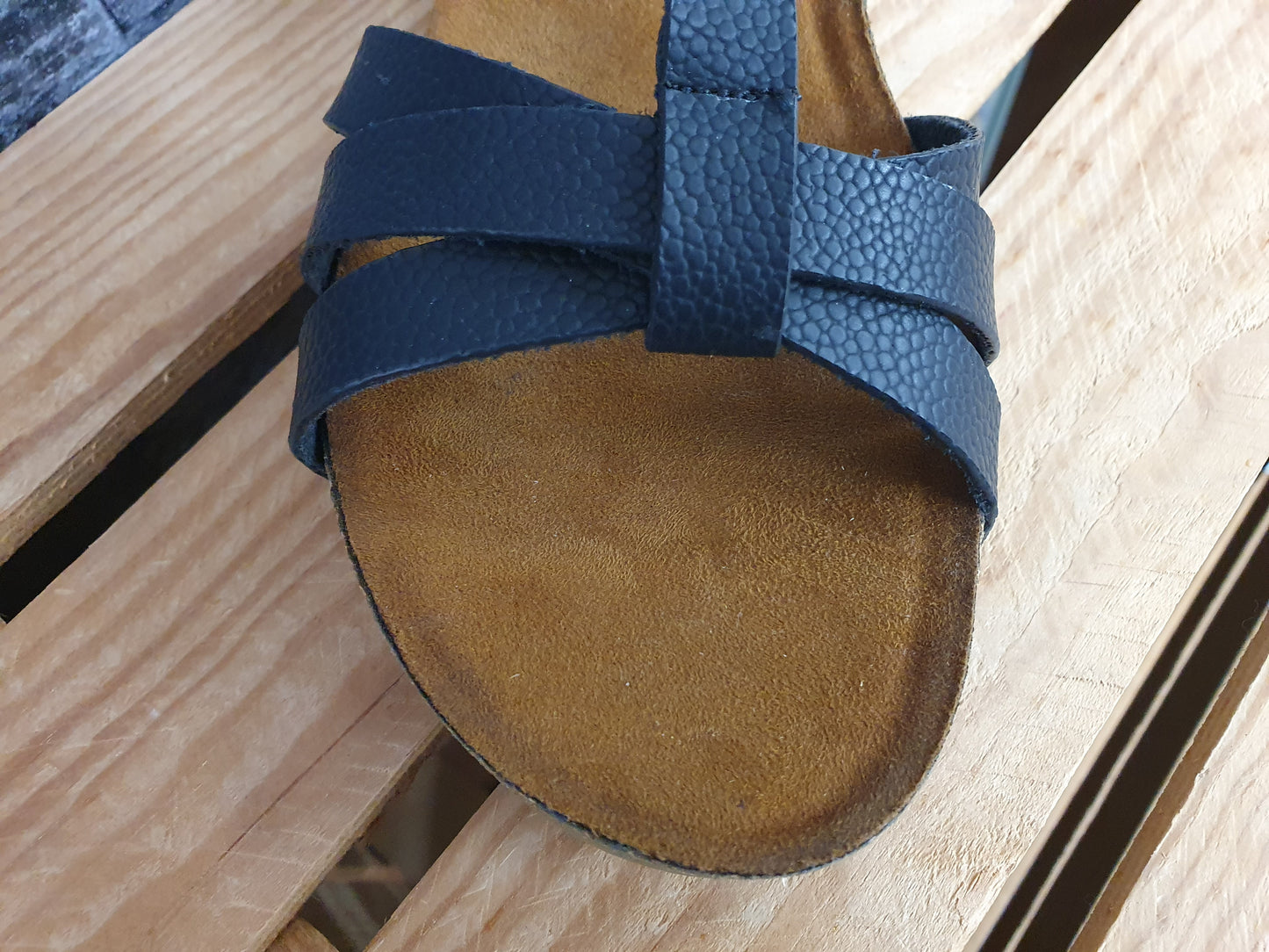 Damen Sandalen Sandalette Kailabsatz Schwarz
