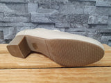 Damen Halbschuhe Schuhe Pumps Beige  Blockabsatz