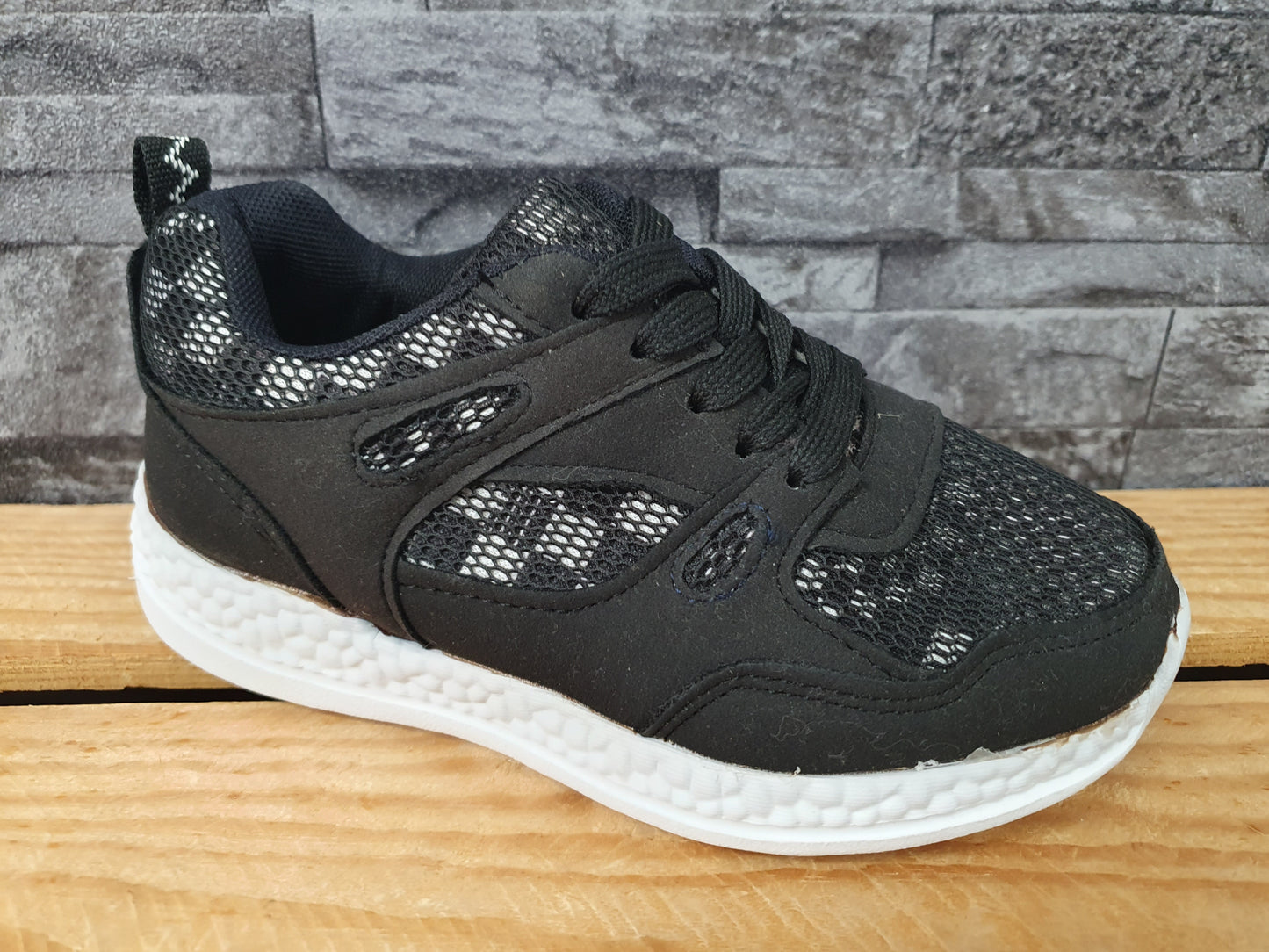 Kinder Sneaker Sportschuhe Schuhe Blau & Schwarz