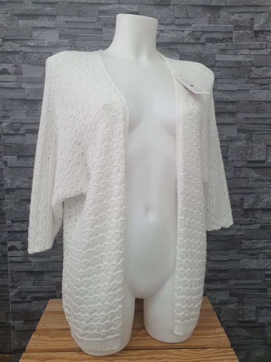 Made In Italy Cardigan Strickjacke Weiß  Größe 38-42 Einheitsgröße