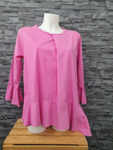 Made In Italy Bluse Shirt Fuchsia Größe  36-44 Einheitsgröße