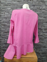 Made In Italy Bluse Shirt Fuchsia Größe  36-44 Einheitsgröße