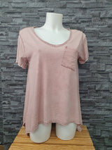 Made In Italy Shirt Rosa  Vintage Einheitsgröße Größe 38-42