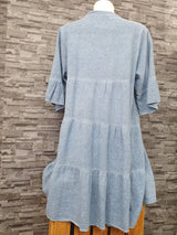 Made In Italy Tunika Kleid Strandkleid Sommerkleid Blau & Rosa Einheitsgröße