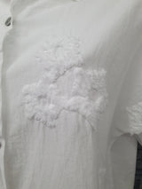 Made  In Italy Bluse Weiß 3 D Blumen Einheitsgröße 3/4 Arm