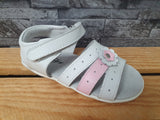 Slobby Kinder Mädchen Sandalen Sommer Sandalette 1 x Klett  Leder Pink & Weiß