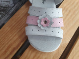 Slobby Kinder Mädchen Sandalen Sommer Sandalette 1 x Klett  Leder Pink & Weiß