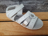 Slobby Kinder Mädchen Sandalen Sommer Sandalette 1 x Klett  Leder Pink & Weiß