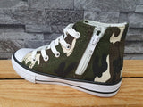 Kinder Sneaker Schuhe Teil  Knöchelschuh  Camouflage  Grün Gr. 26-34