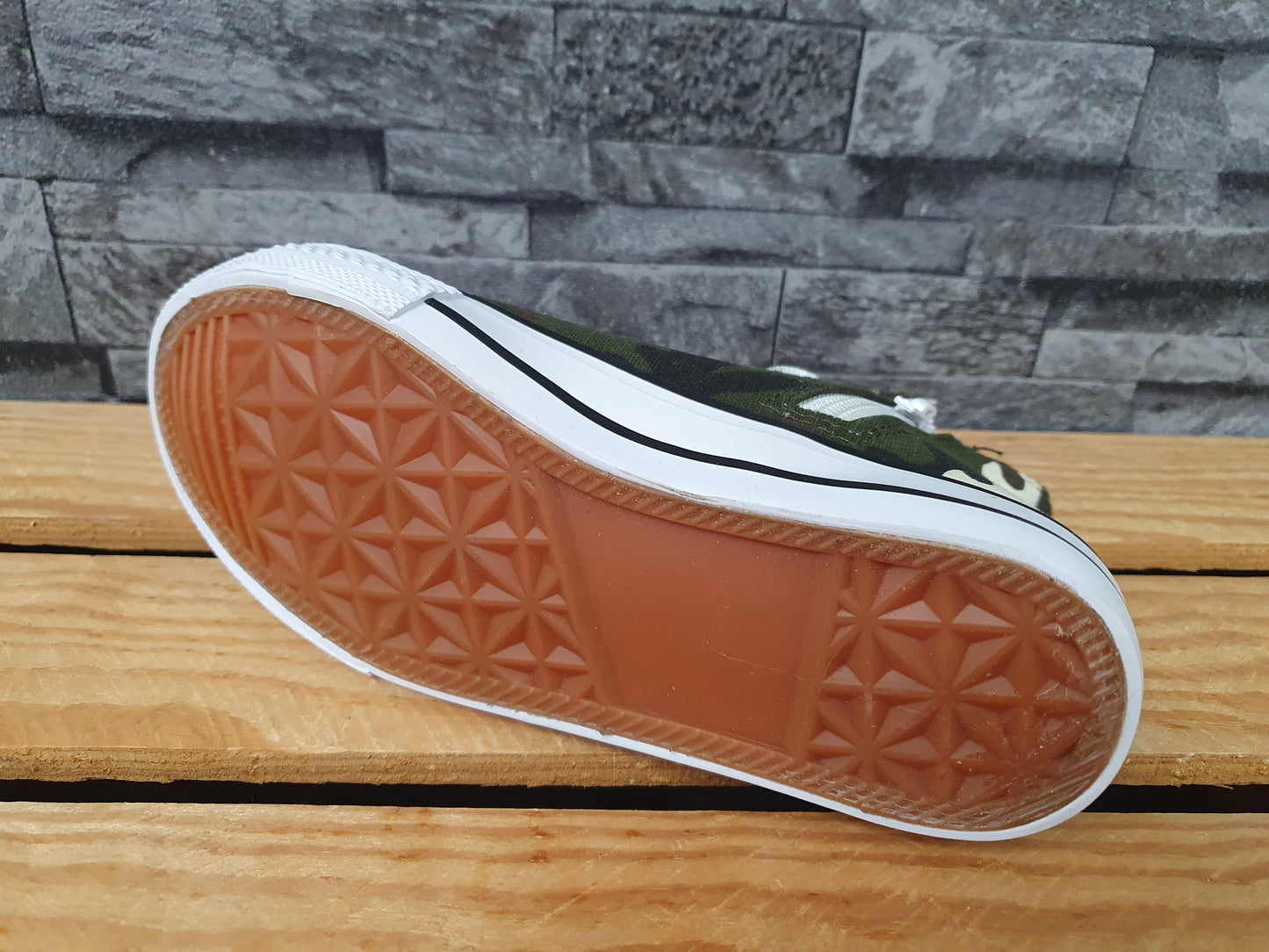 Kinder Sneaker Schuhe Teil  Knöchelschuh  Camouflage  Grün Gr. 26-34