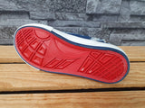 Kinder Mädchen Sneaker Knöchelschuh Klett Reißverschluss Jeans Blau