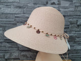 Damen Sonnenhut Sommer Hut Rosa & Blau