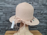 Damen Sonnenhut Sommer Hut Rosa & Blau