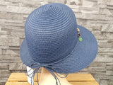 Damen Sonnenhut Sommer Hut Rosa & Blau