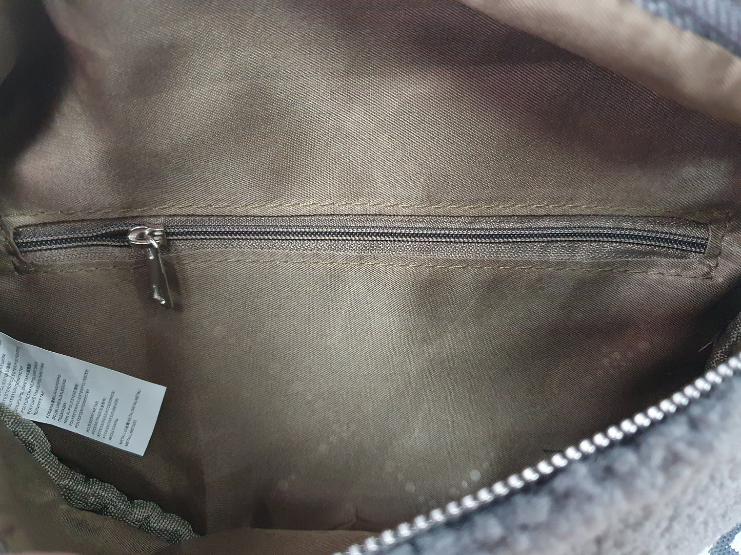 Damen Teddy Plüsch Bum Bag  Tasche Umhängetasche  Grau & Beige & Braun