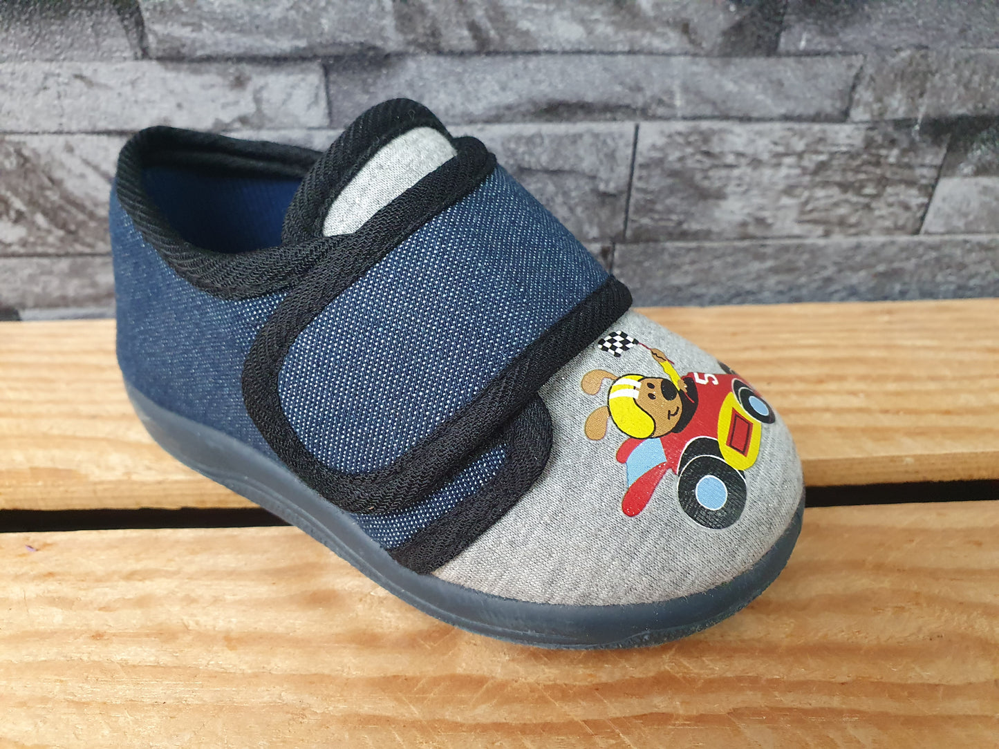 Happy  Bee Hausschuhe Schuhe Blau 1 x  Klett
