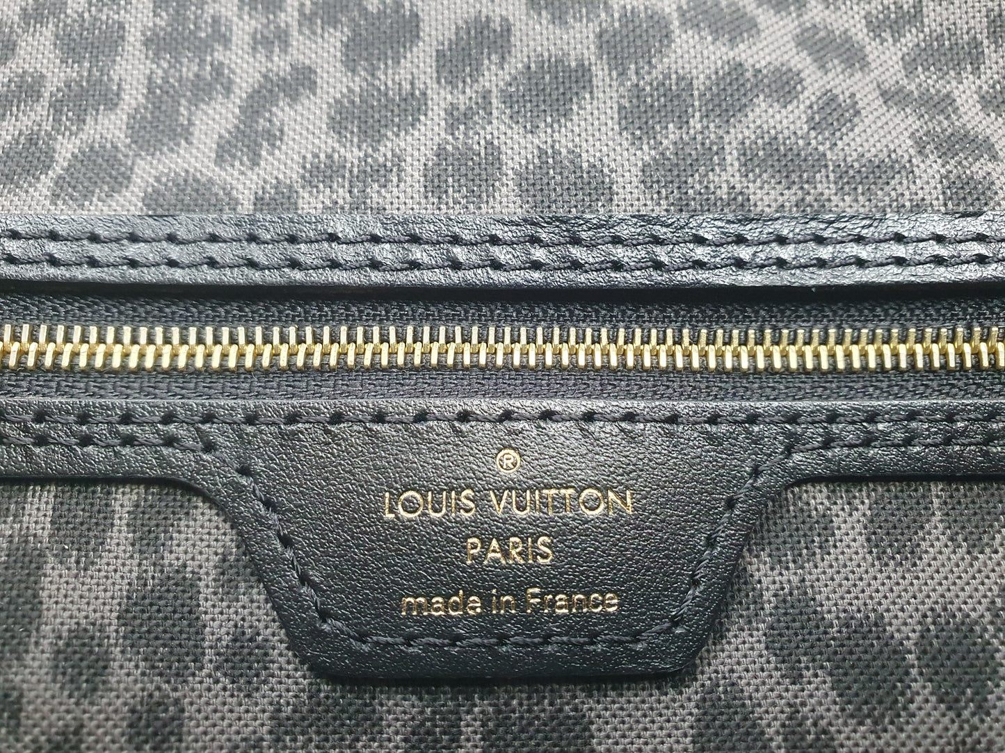 Original Louis Vuitton Neverfull MM Wild at Heart Schwarz Leder Neuwertig