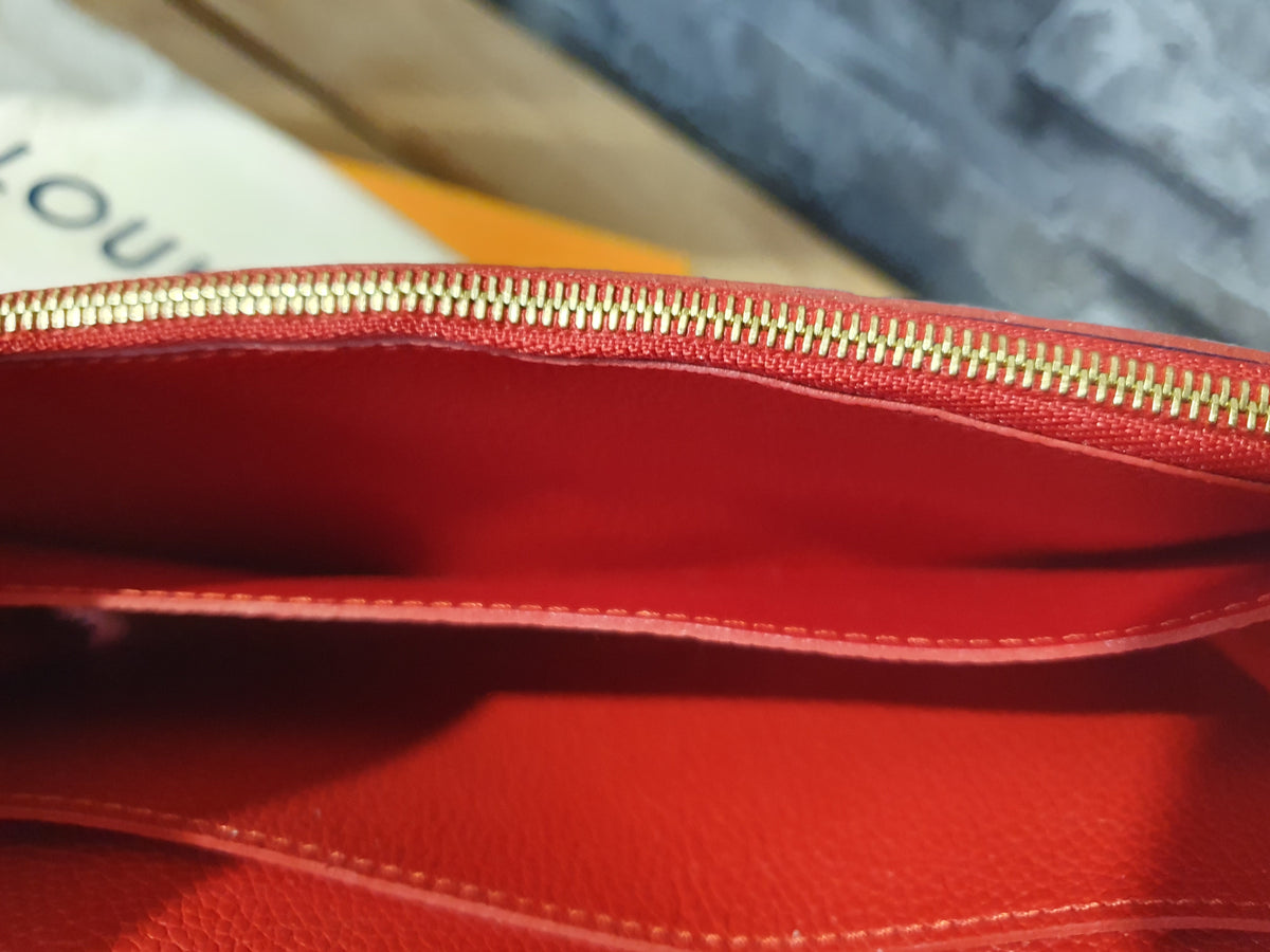 Original Louis Vuitton Geldbörse Emilie Flower Empreinte Leder Marine Rouge