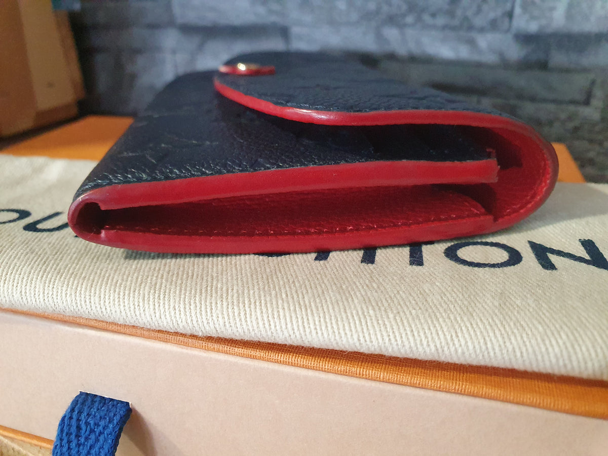 Original Louis Vuitton Geldbörse Emilie Flower Empreinte Leder Marine Rouge