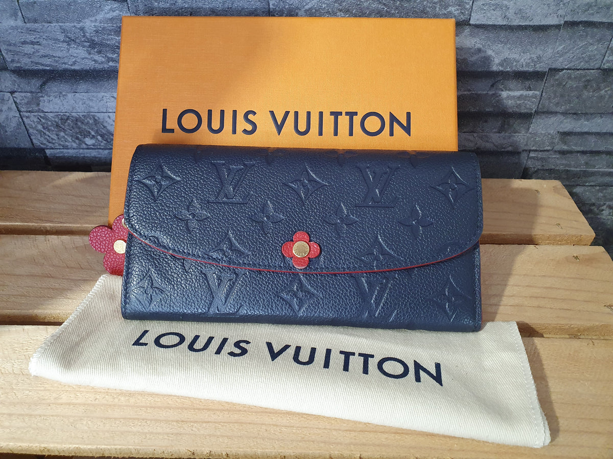 Original Louis Vuitton Geldbörse Emilie Flower Empreinte Leder Marine Rouge