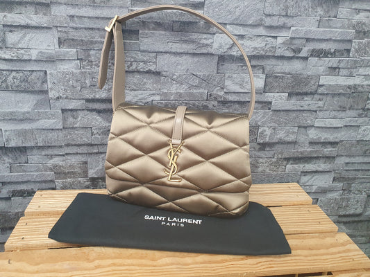 Saint Laurent YSL LE57 Schultertasche Hobo Bag Satin Leder Neuwertig