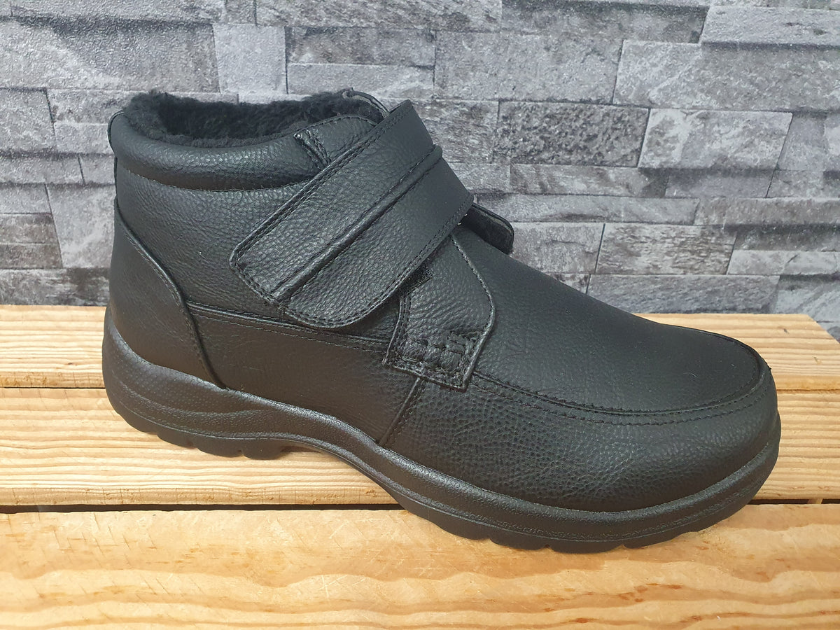 Magnus Herren Stiefeletten Schwarz 1 x Klett Winterboots Gefüttert Größe 41-45