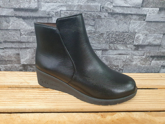 Damen Stiefeletten Winter Gefütert Schwarz Kailabsatz